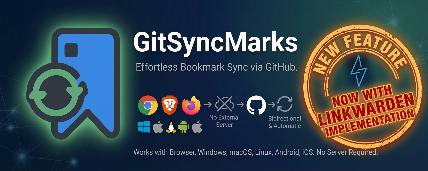 GitSyncMarks — Effortless Bookmark Sync via GitHub & Linkwarden Integration