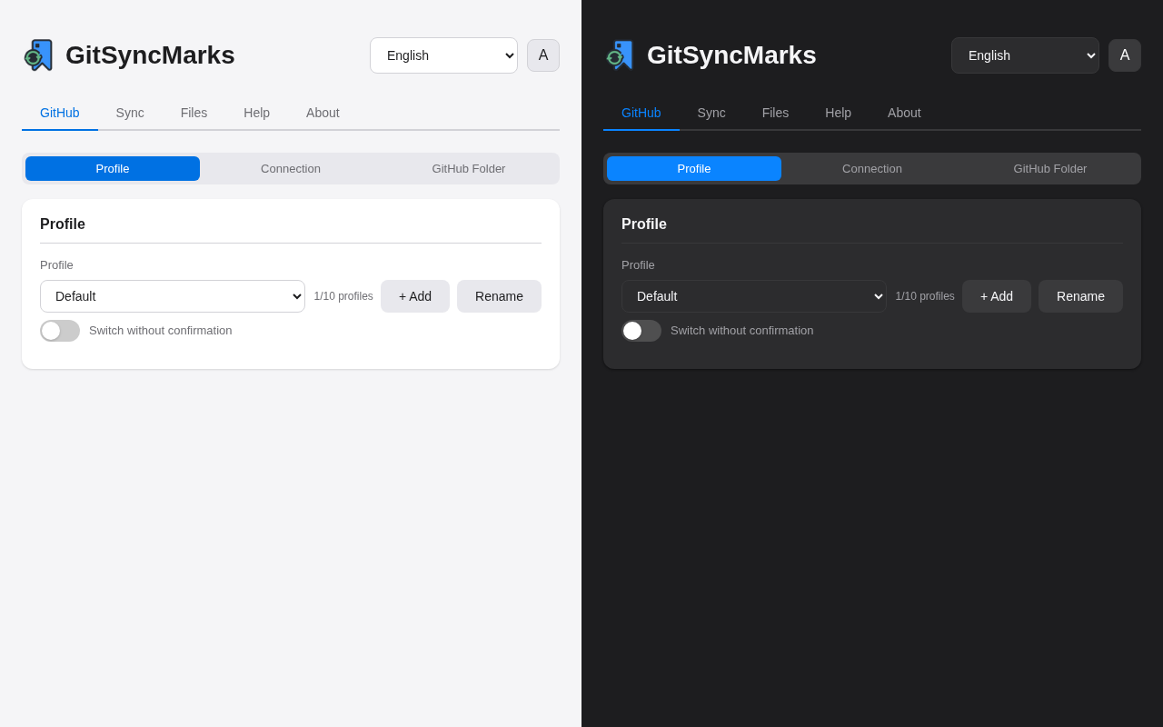 GitHub profile settings