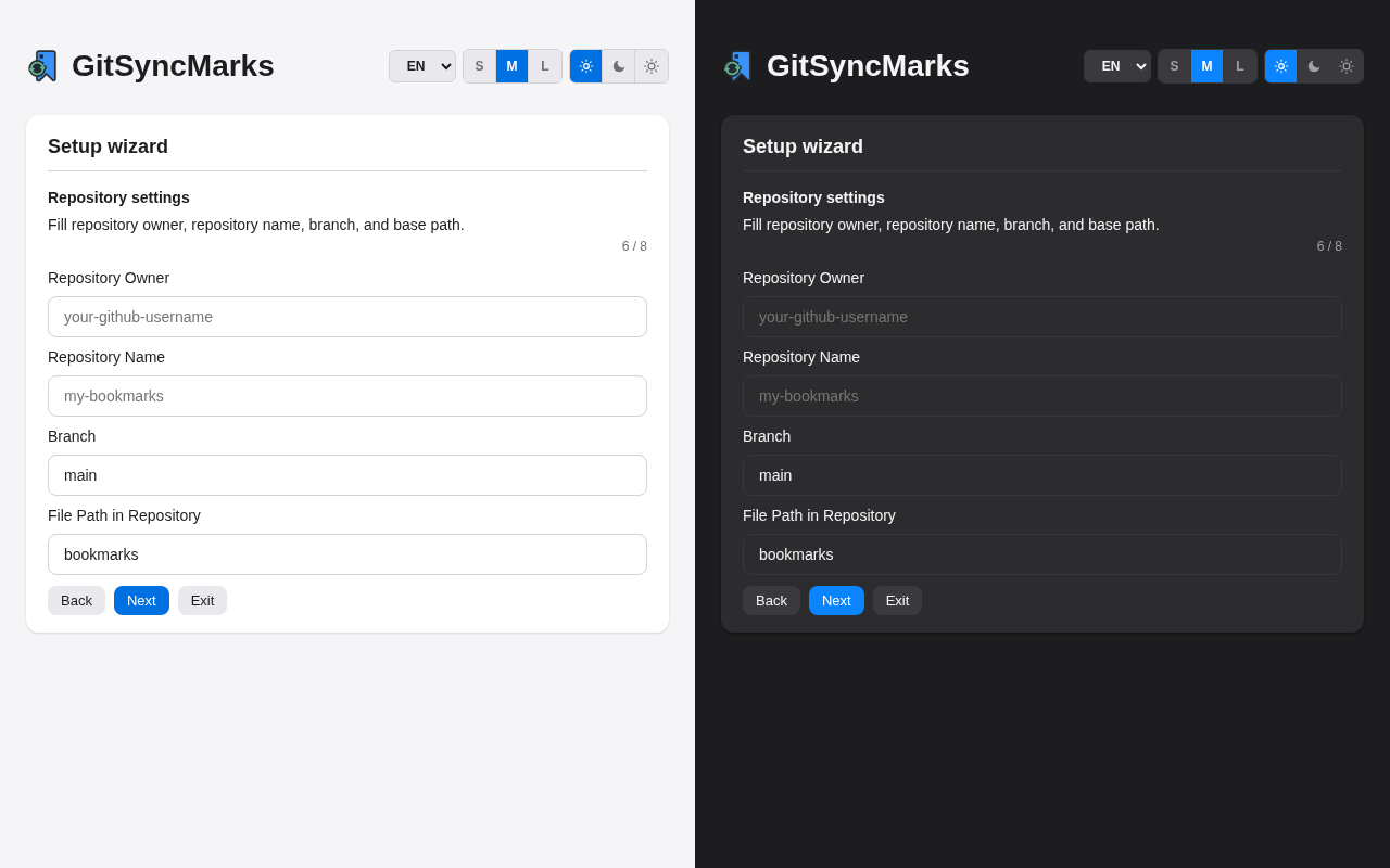 Setup wizard repository